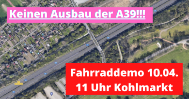 Fahrraddemo gegen die A39 am 10.04.