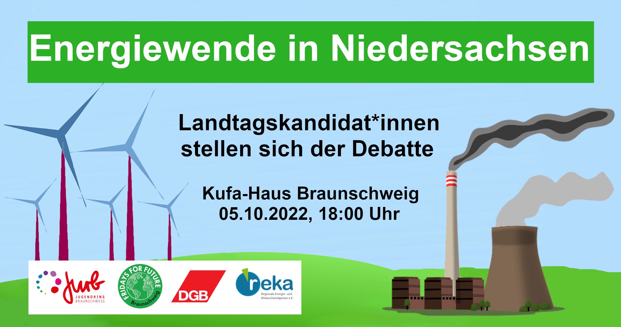 Podiumsdiskussion mit Landtagskandidat:innen zum Thema Energiewende